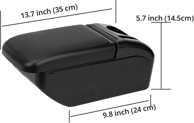 AULPHIKE Compatible with Ford Focus Armrest 2 Mk2 2005-2011 Car Center Console Organizer Armrests Double Layer Storage with USB Ports(Black Style)