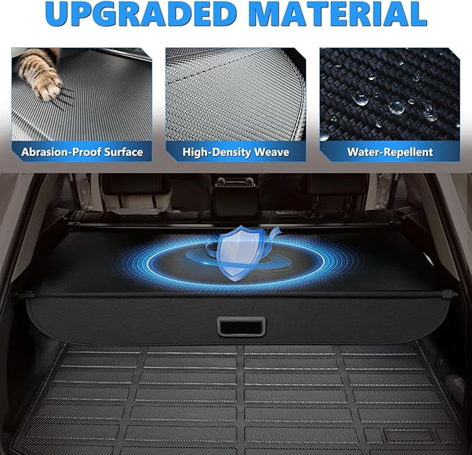 MIALUTY® Cargo Cover for 2011-2013 Kia Sorento Retractable Trunk Cover Sorento Accessories Anti-Peeping Anti-Theft Privacy Screen,Trunk Luggage Shield Shade Carbon Fiber Texture