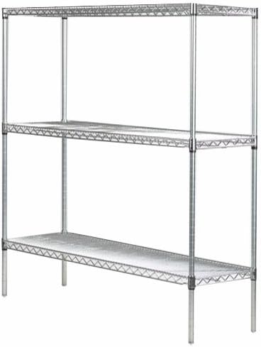 Omega 21" Deep x 30" Wide x 54" High 3 Tier Chrome Starter Shelving Unit