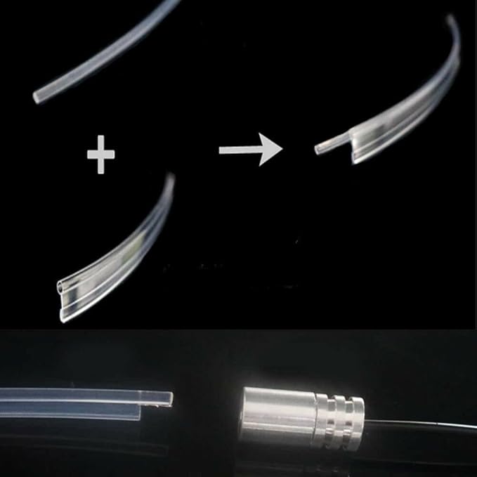 3m/9.8ft 5m/16ft Car Home LED Strip Ambient Light 2mm Plastic Optic Fiber Cable Skirt Tube Kit with 12V LED Light Source Illuminator (Green,5m/16ft)