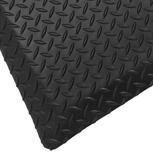 Rhino Mats, American Classic Diamond Anti-Fatigue Mats, Industrial Ergonomic Comfort Standing Mat for Work, Home, Garage, Office, Kitchen or Anywhere (Black 9/16" Thick, 2 FT. x 75 FT.)