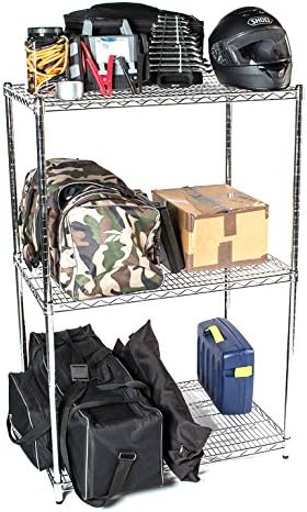 Omega 24" Deep x 66" Wide x 74" High 3 Tier Chrome Starter Shelving Unit