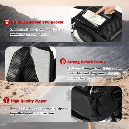 Motorcycle Tank Bag for BMW G310GS G310 GS G 310 GS, Magnetic & Strap Mount Tank Bag for Motorcycles, Motorcycle Touring Navigation Luggage Bag Tank Bags, B Magnetic