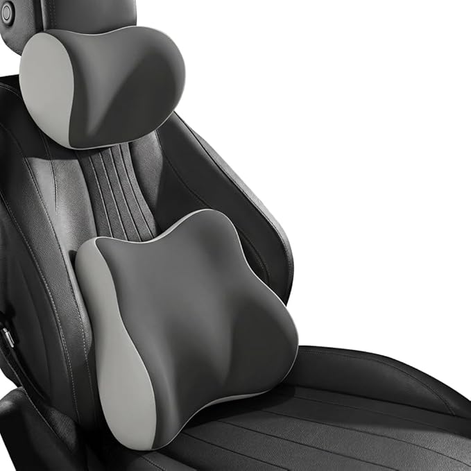 Car Headrest Pillow & Lumbar for BMW 1 Series 120d E87 130i E87 120i E87 118i E87 116i E87 116d E87 118d E87, Car Seat Neck Pillow Back Support, Breathable All-Season Seat Cushions, 2PCS