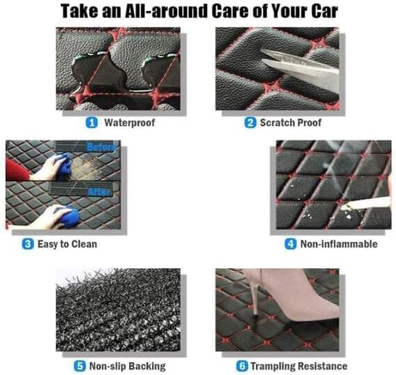 Custom Car Floor Mat Compatible with 97% Car Models Luxury Leather All Weather Waterproof Anti-Skid Full Coverage Car Mats (Pink and Black)