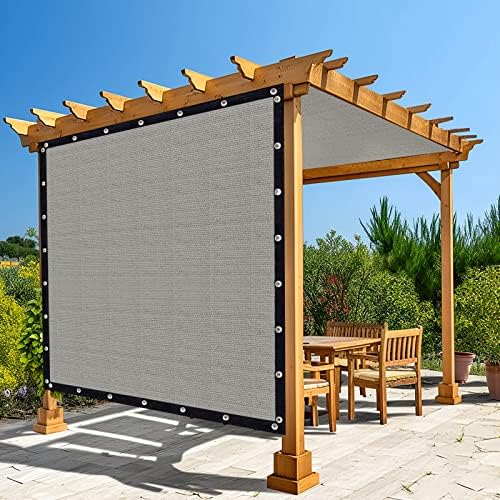 Amagenix 90% Shade Fabric 9'X 19' Gray Sun Shade Cloth with Grommets for Pergola Replacement Shade Cover Canopy, Heavy Duty, Cable Zip Ties Included (We Customized)