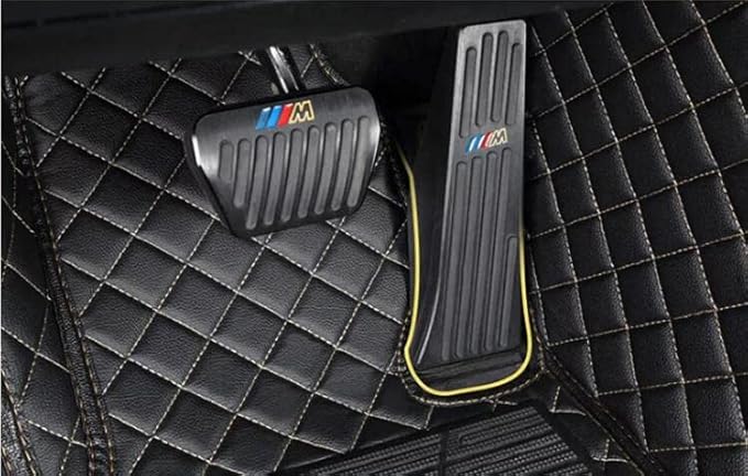 Custom Floor Mats for Cars fit 95% Sedan SUV Sports Car Full Coverage All Weather Men Women Pads Protection Non-Slip Leather Floor Liners (Black and Blue Stitching)