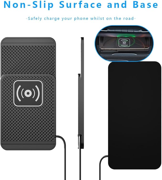 Wireless Charging Pad for Car for Ford F-150 Lightning 2022-2025, Non-Slip Type C/USB 20W Fast Phone Charging Pad DIY Trim-to-Fit No Interior Damage,B&Type-C