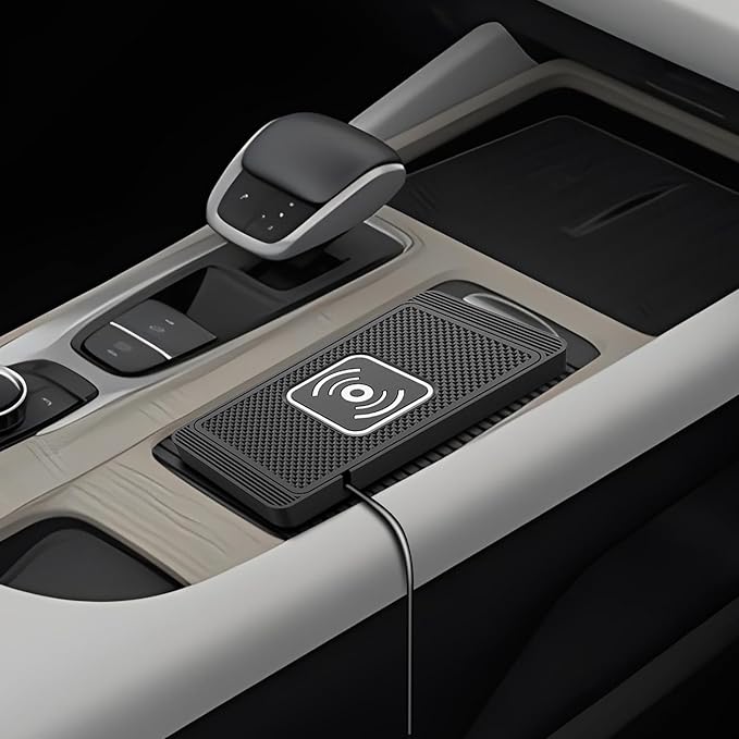 Wireless Charging Pad for Car for Ford F250 350 450 Edge SMax, 15W Fast Wireless Charger Mat Non-Slip Silicone Car Center Console Phone Charging Pad,B/15W-USB