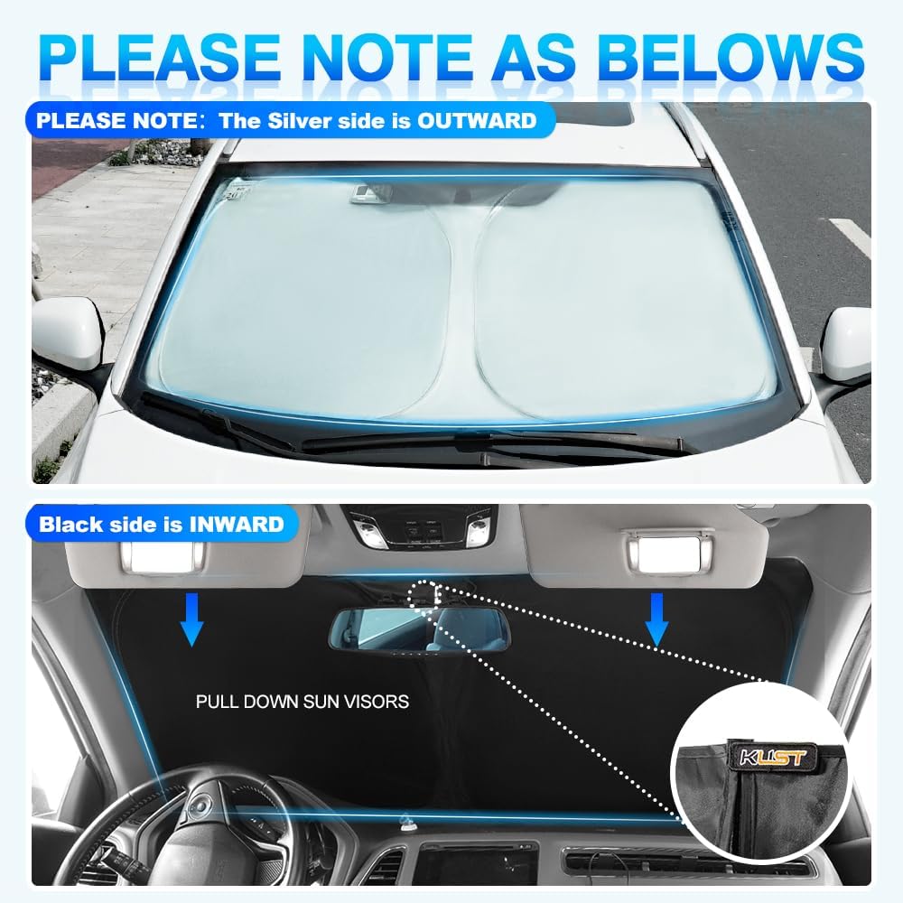 KUST Windshield Sun Shade for Mercedes-Benz EQS Accessories 2022-2024 2025 Sunshade Window Sun Visor Protector Foldable Blocks UV Rays Keep Your Car Cooler