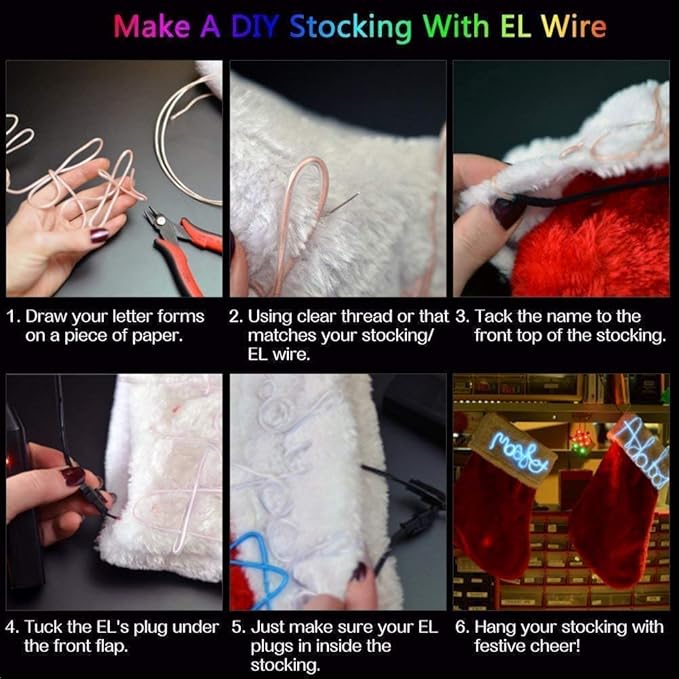 2M/6FT USB Neon EL Wire Cold Lights High Brightness Electroluminescence Wire with Drive Light Lamp Glow String Strip for Xmas Party Festival Decoration(Blue)