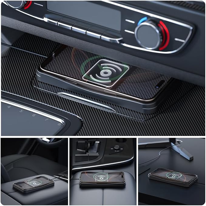 Car Wireless Charger Pad for Lexus UX 2019-2025, Type-C/USB 20W Fast Wireless Car Charger Pad Non-Slip Cordless Charging Mat,B-30cm Cable USB Plug