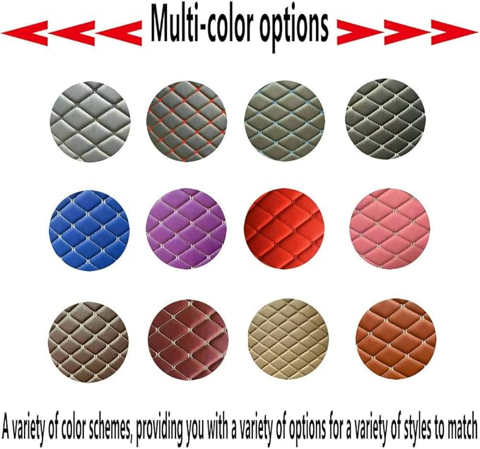 KaiLaiCarCustom Automotive Car Floor Mats for 99.99% Sedan SUV Sports Car Men Women Protection Full Coverage Pads Anti-Slip Leather Floor Lining (Purple Diamond + Black Strip, D- Diamond + Strip)
