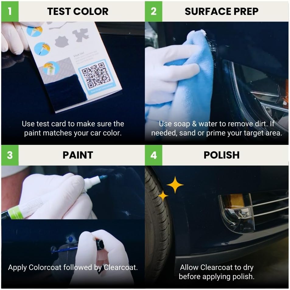 TouchUpDirect 8X2 Blue Eclipse Metallic Compatible with Toyota Exact Match Touch Up Paint Combo - Preferred Kit