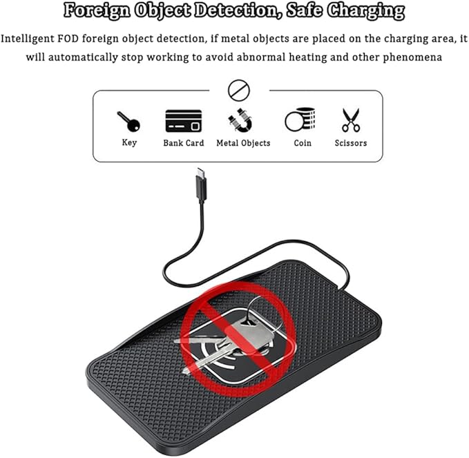 Wireless Car Charger Pad for Cadillac Escalade Lyriq Optiq VISTIQ 2000-2026, Type-C/USB 20W Car Wireless Charger Non-Slip Phone Charging Pad Car Accessories,B 30cm Cable USB Plug