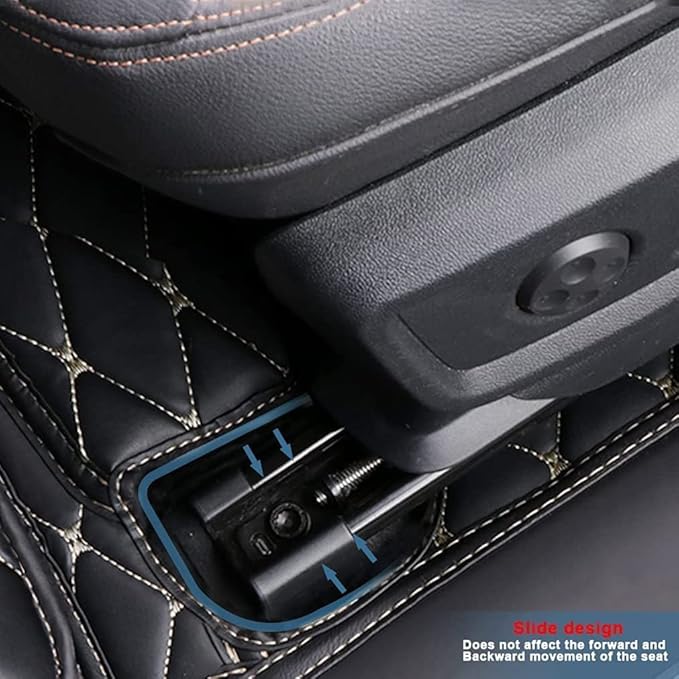 MELKEN Custom Fit Leather Car Floor Mats for 95% of Cars Full Coverage Floor Liners Car Mats (Black & Beige)