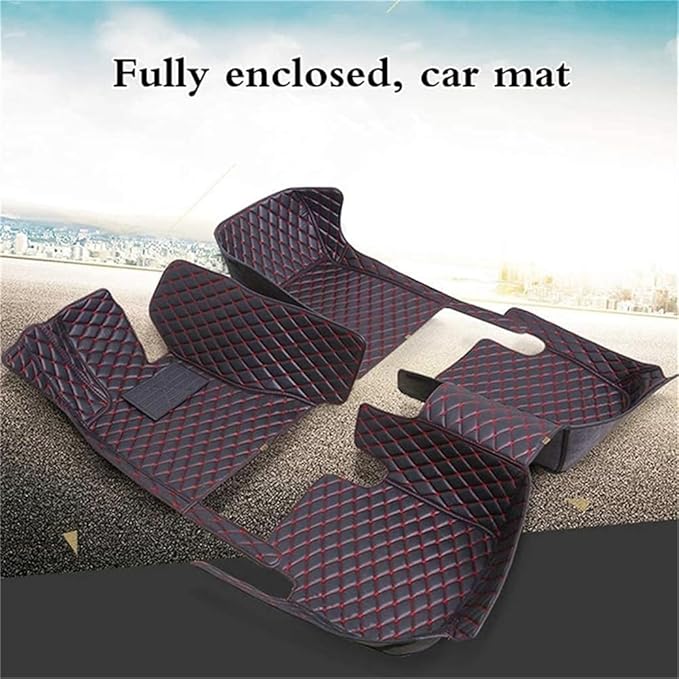 Custom Car Mats All Weather Fit Automotive Floor Mats PU Leather Protector Mat for Most Sedan, SUV, Truck Floor Mats (All with Black)