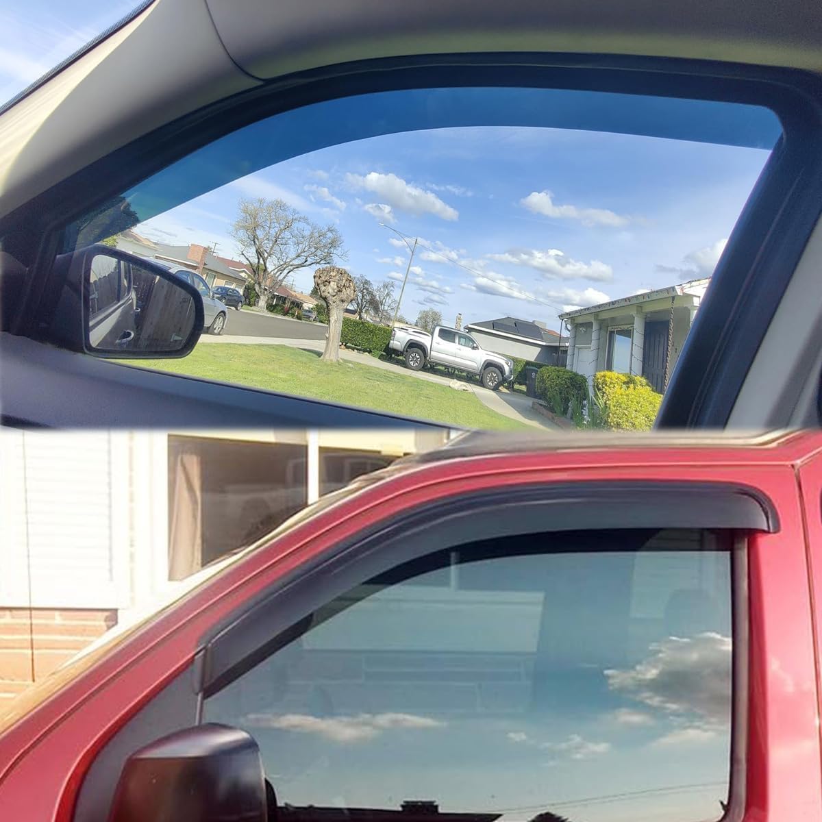 Side Window Deflector Visor Rain Guard,4pcs Outside Mount Tape-on Shatterproof Dark Smoke Window Shades fit for 2009-2017 Chevrolet Traverse 94161