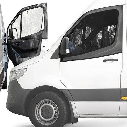 Living in a Bubble Magnetic Bug Screen for Front Doors (Pair), Universal Size for Sprinter, Metris, Ford Transit, and Other Vans & Cars - Car Living Essentials & Van Life Accessories