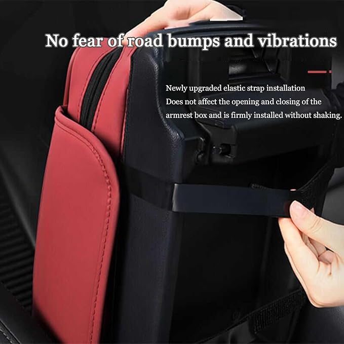 Car Center Console Cover for Fiat 500L (Type 330) 2012-2021, Leather Car Arm Rest Cover, Car Armrest Cushion with 2 Storage Bags Car Center Console Armrest Pad, G Yellow