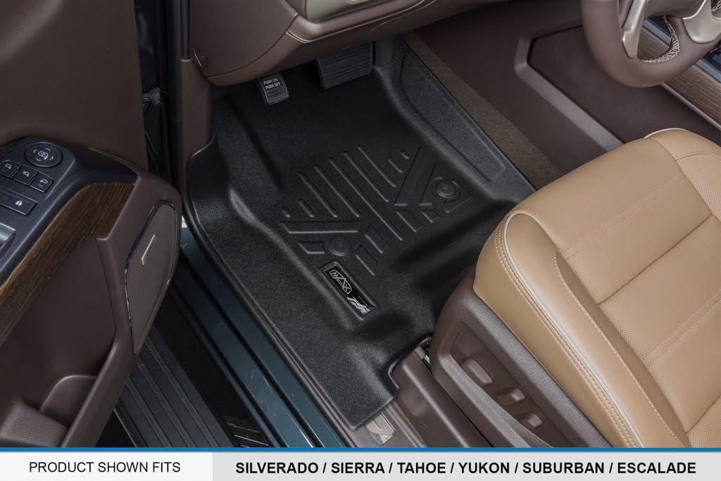 SMARTLINER Custom Floor Mats 2 Row Liner Set Compatible with 2015-2020 Chevrolet Suburban