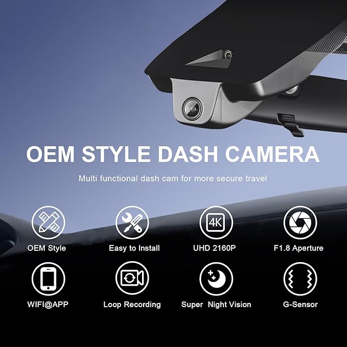 4K Dash Cam custom fit for Toyota Highlander & Hybrid Gen4 UX70 2020 2021 2022 2023 2024 2025 2026(Model A), E Limited L XLE XSE Platinum, Integrated OEM Look,UHD 2160P Video, App & WiFi, 64GB Card