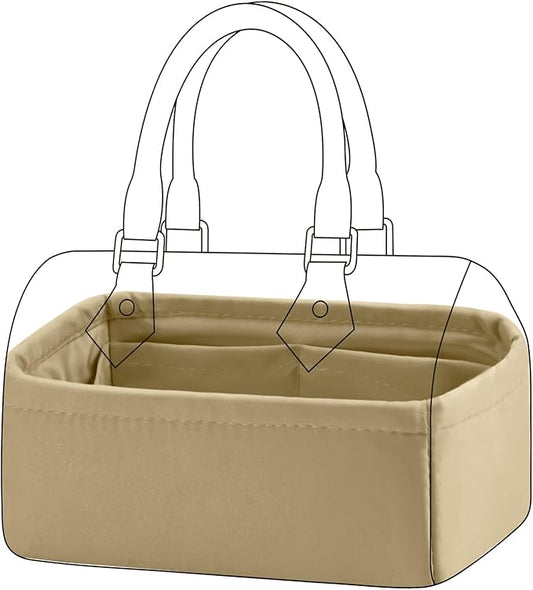 DGAZ Silk Purse Organizer Insert Fits LV Speedy 16/20/25/30/35/40/45 bags，Silky Smooth Bag Organizer，Luxury Handbag & Tote Shaper(S2 trench,SP16)
