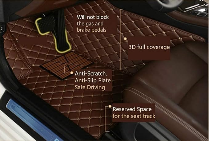 Custom Making Car Floor Mats Compatible for 2000-2025 All Mode Sedan SUV Sports Car Full Coverage Cute Pads Protection Non-Slip Leather Floor Liners (Gray)
