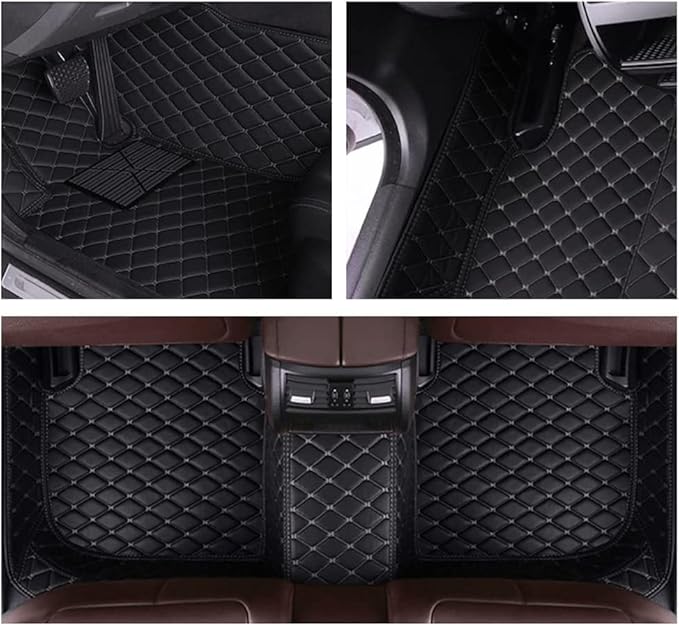 MELKEN Custom Fit Leather Car Floor Mats for 95% of Cars Full Coverage Floor Liners Car Mats (Brown)