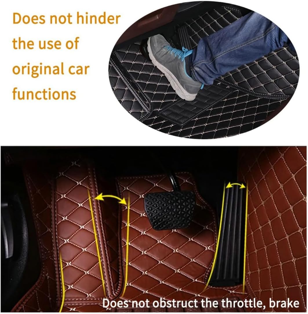 Custom Personalized Floor Mats for Cars，Luxury Full Coverage All Car Floor Mats，Anti-Slip Leather Car Mat Set ，Custom Floor Mats for 99% of Cars, Trucks & SUVs. (Orange)