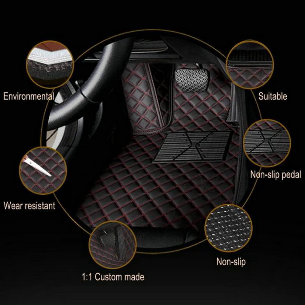 Custom Colors Car Floor Mats Black Pink for 99.9% Sedan SUV Sports， All-Weather Liners Car Floor mat，Luxury Leather Automotive Floor Mats (Brown Stripe,3D Floor Mats)