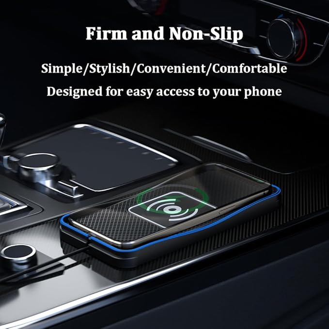 Wireless Car Charger Pad for Kia K5 2021-2026, Type-C/USB 20W Car Wireless Charger Non-Slip Phone Charging Pad Car Accessories,A 30cm Cable Type-C Plug