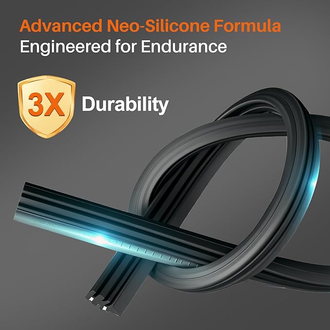 DOG TAIL Water Repellent Silicone Wiper Blades 26" 19" Set with Multiple Adapters and 2 Refills, Automotive Replacement Front Windshield Wiper Blades for My Car with Water Repellency Formula DropClear