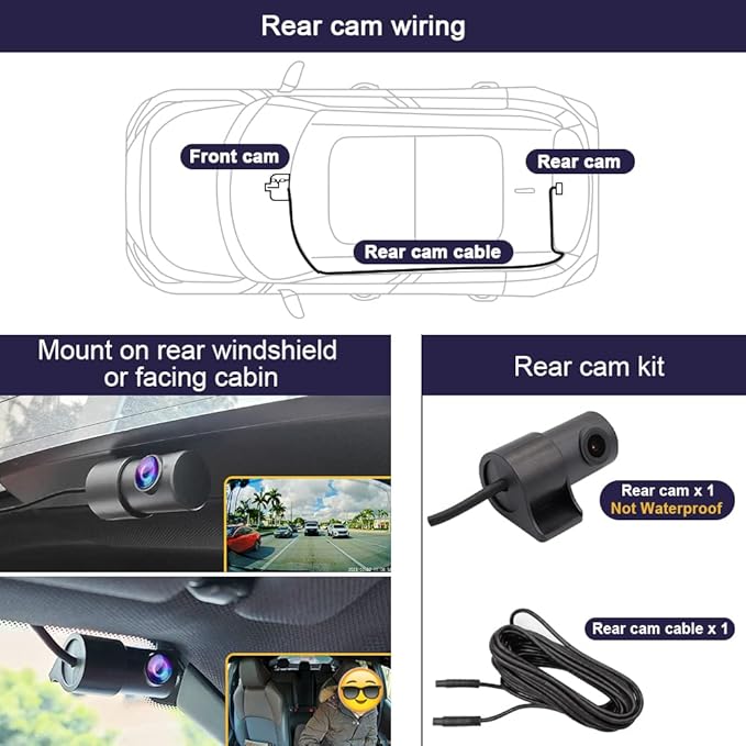 Fitcamx 2160P+Rear 1080P Dash Cam Adapts for Ford Bronco & Rapor 2021-2024 (Not for Bronco Sport) HD2-14873, OEM Look, Dual HD Video, WiFi & APP, Loop Recording, G-Sensor, Easy to Use, 128GB Card