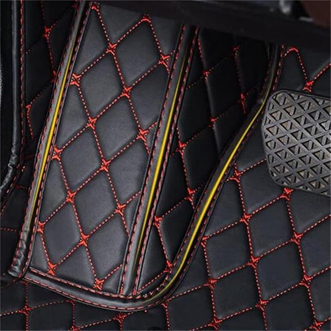 Custom Car Mats All Weather Fit Automotive Floor Mats PU Leather Protector Mat for Most Sedan, SUV, Truck Floor Mats (Black and White Side)
