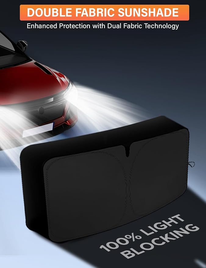 EcoNour Windshield Sunshade Compatible for Audi Q5/SQ5 2009-2015 2016 2017, Sun Visor for Front Windshield & Window Sun Shade Cover, UV Heat Blocker & Protector, Car Accessories
