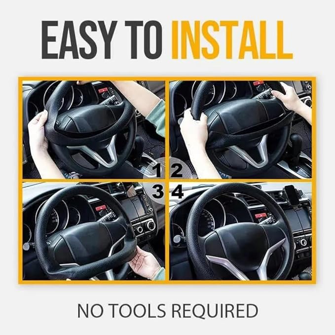 Car Steering Wheel Protective Cover, Silicone Steering Wheel Cover Grip, Cool Non-Slip Thin Steering Wheel Protector, Stretchy, Silent, Fits 13/14/15/16 inch Wheels(Sky Blue)