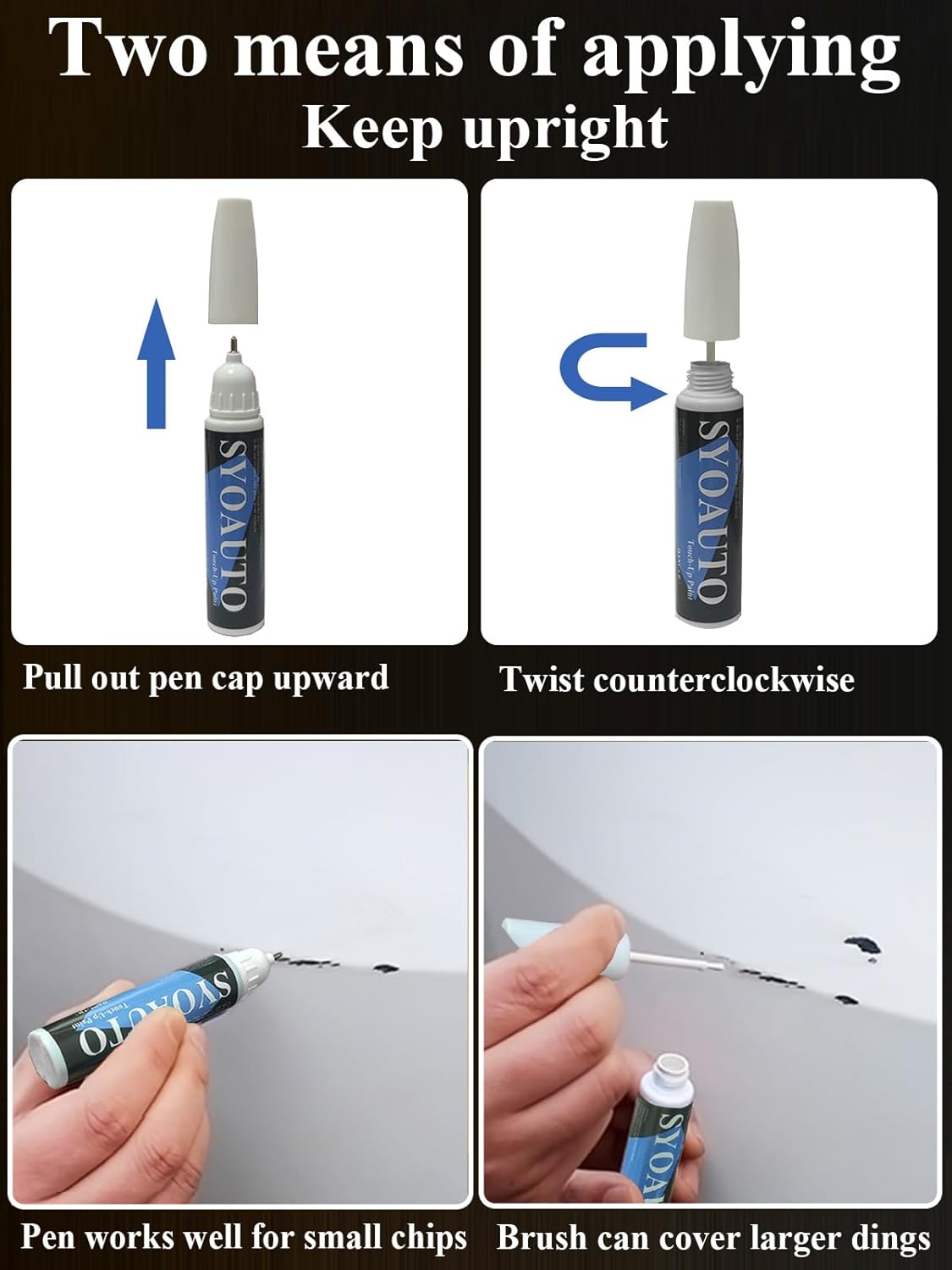 SYOAUTO Silver Ice GAN Touch Up Paint Fit for Chevrolet Auto Touch up Paint Scratch Repair Automotive Paint Scratch Remover 2 in 1 Silver Ice