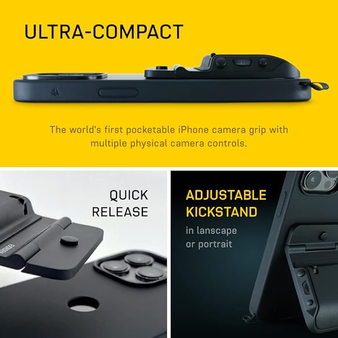 FJORDEN Pro Bundle for iPhone 14 Pro Max - Includes Fjorden Camera Grip, MagSafe iPhone Case, Wrist Strap & Carry Case - Shoot Like A Pro with Your iPhone