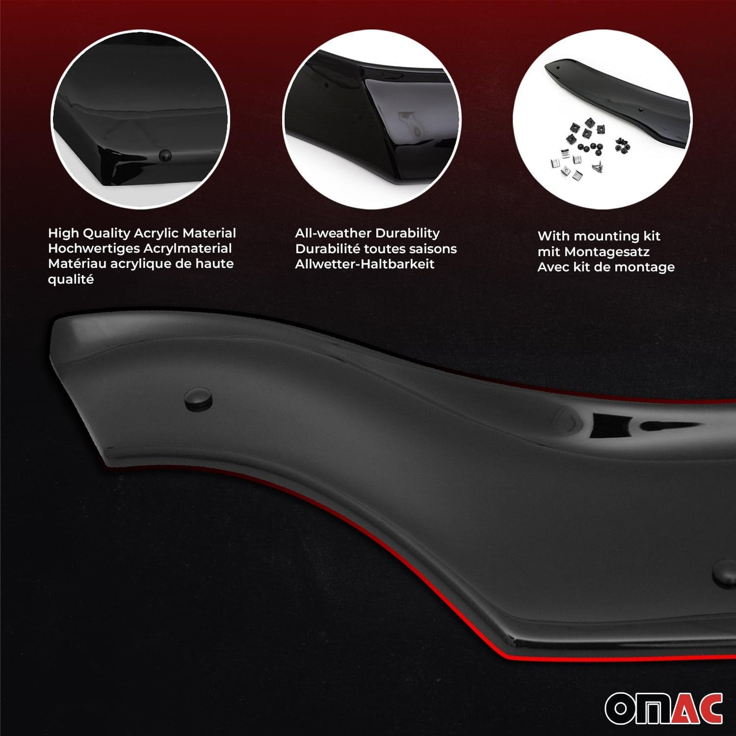 OMAC Front Bug Shield Hood Deflector Guard for Subaru Impreza 2012-2016 Black Smoke