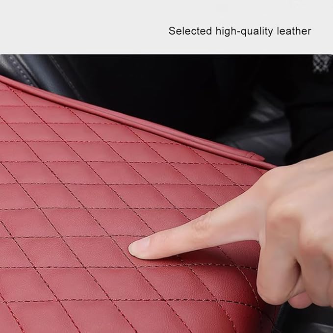Car Armrest Pad for Lexus GX J150 J120 GX 460 400 GX OR Leather Armrest Box Mat Center Console Cushion Pad Universal Armrest Seat Box Cover Protector,Red, normal