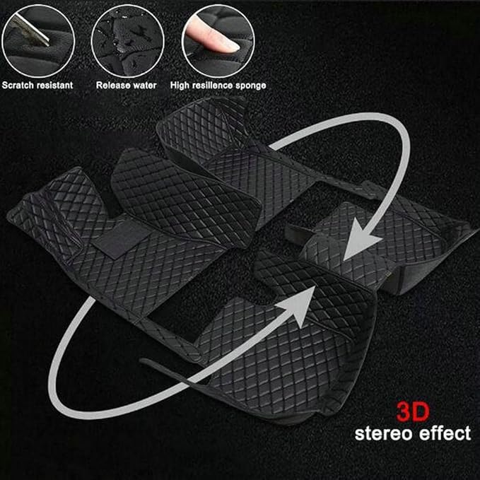 TREGOO All Weather Car Mats Custom Fit Non Slip Floor Mats for 1998-2025 Cars Personalized Leather Protection Pads Suitable for Men Women (White)