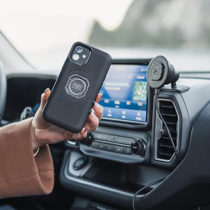 Quad Lock Adhesive Dashboard/Console Car Phone Holder Kit with MAG Wireless Charging Head V2 and MAG Phone Case for iPhone 15 Pro