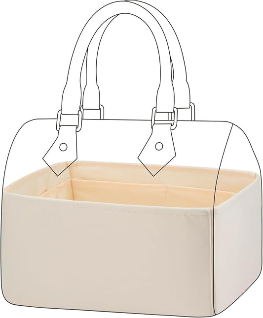 DGAZ Silk Purse Organizer Insert Fits LV Speedy 16/20/25/30/35/40/45 bags，Silky Smooth Bag Organizer，Luxury Handbag & Tote Shaper(Craie,SP40)