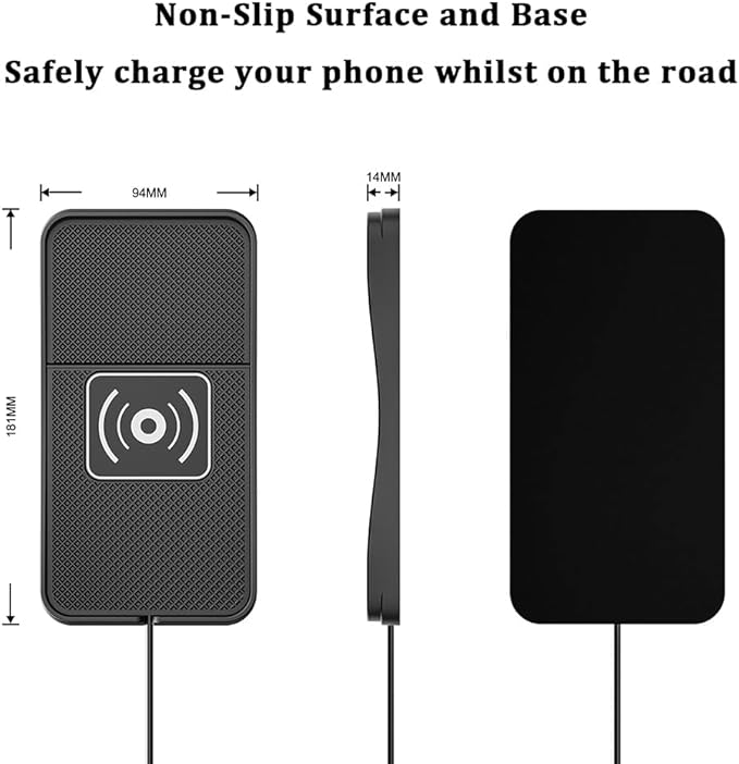 Car Wireless Charger Pad for Chevrolet Malibu 2000-2025, Type-C/USB 20W Fast Wireless Car Charger Pad Non-Slip Cordless Charging Mat,B-30cm Cable USB Plug