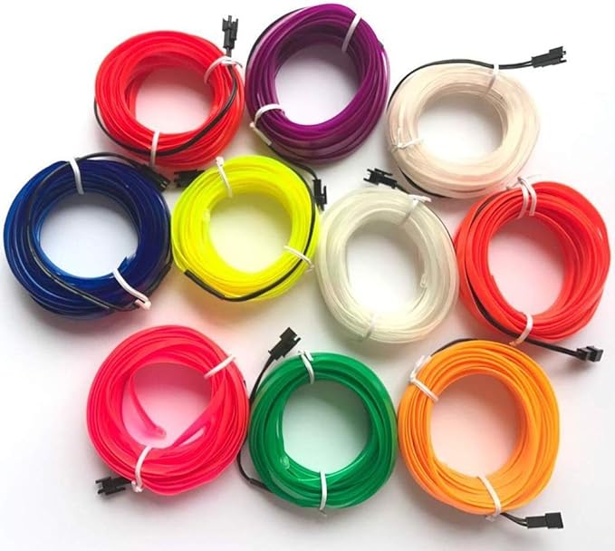 ABALDI 5m/16ft USB Neon EL Wire Lights Glowing Electroluminescent Wire Light String Strip for Xmas Party Indoor Outdoor Festival Decoration(Blue)