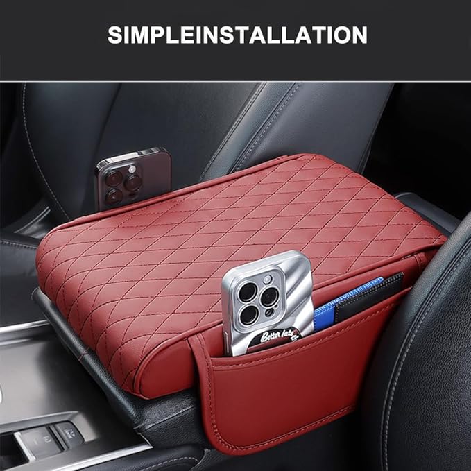 Car Armrest Pad for Mazda CX-3 CX-5 CX-30 CX3 CX30 CX5 2015-2020 2021 2022 2023 Leather Armrest Box Mat Center Console Cushion Pad Universal Armrest Seat Box Cover Protector,Black, normal