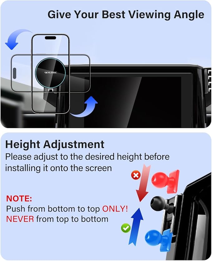 Phone Holder for Jeep Wrangler JL JLU/Gladiator JT 2024 2025 Accessories 12.3-Inch Screen Fixed Clip, Car Magnetic Phone Mount for Magsafe, Magnets Fast Wireless Charger Cell Phone Base(Not for 4XE)