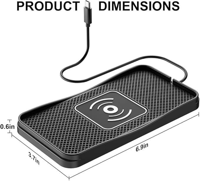 Wireless Car Charger Pad for Nissan Kicks 2018-2026, Type-C/USB 20W Car Wireless Charger Non-Slip Phone Charging Pad Car Accessories,A 30cm Cable Type-C Plug