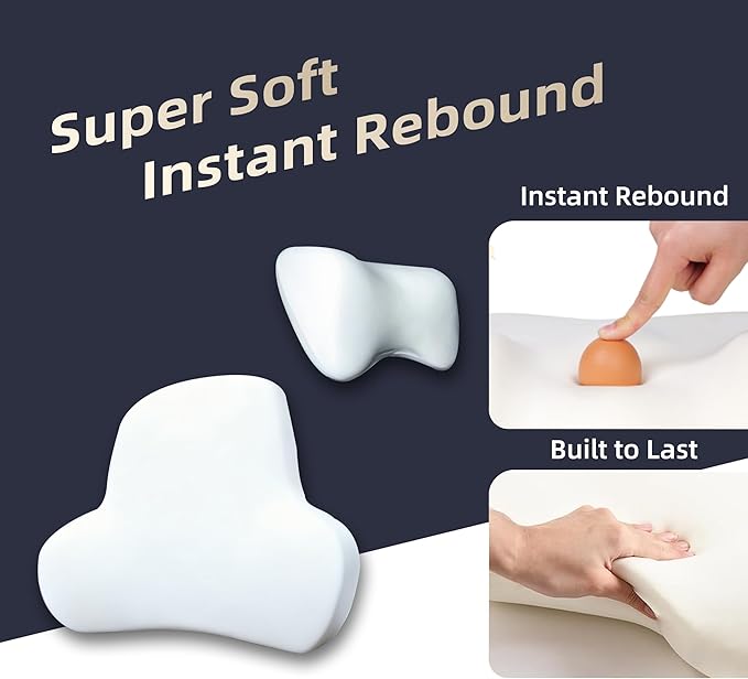 Car Neck & Lumbar Support Pillow Set for Honda Pilot, Soft Memory Foam Headrest & Back Cushion, Ergonomic Comfortable Seat Support for Daily Driving and Long Trips Car Interior Accessories